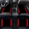 Set of 4 Red Vertical Striped Car Floor Mats