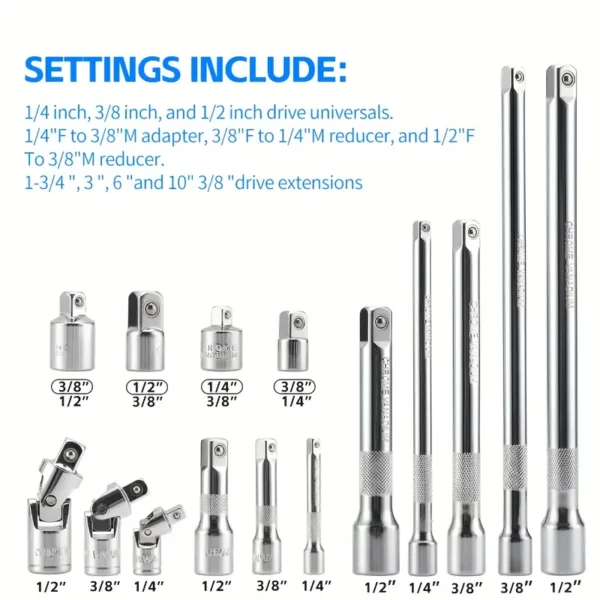 15pcs Wrench Socket Set